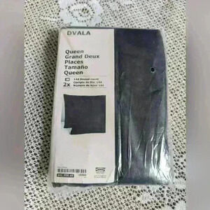 IKEA Dvala Queen Pillowcases Black New in Packaging